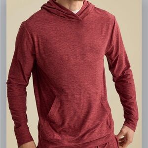 Outdoor voices Mens red cloud knit hoodie in burnt sumac L